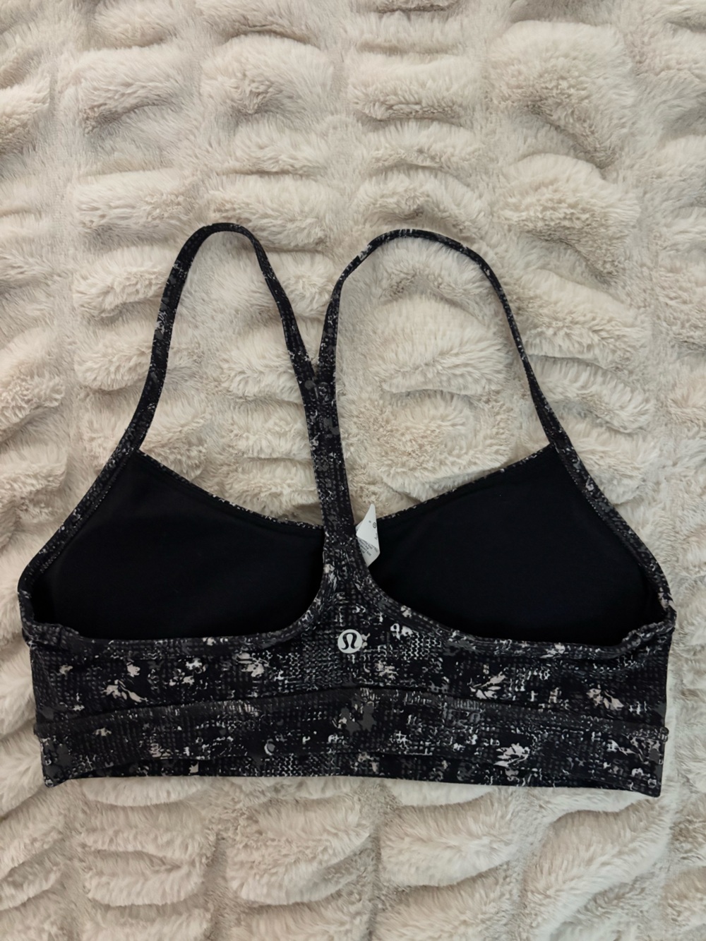 lululemon athletica Black and White Printed Racerback Sports Bra